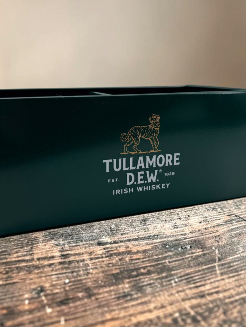 Tullamore D.E.W. Irish Whiskey Green Metal Bar Caddy Bar/Man Cave